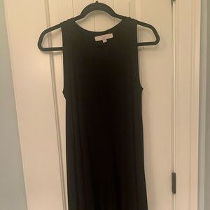 Loft Black Sleeveless Swing Dress